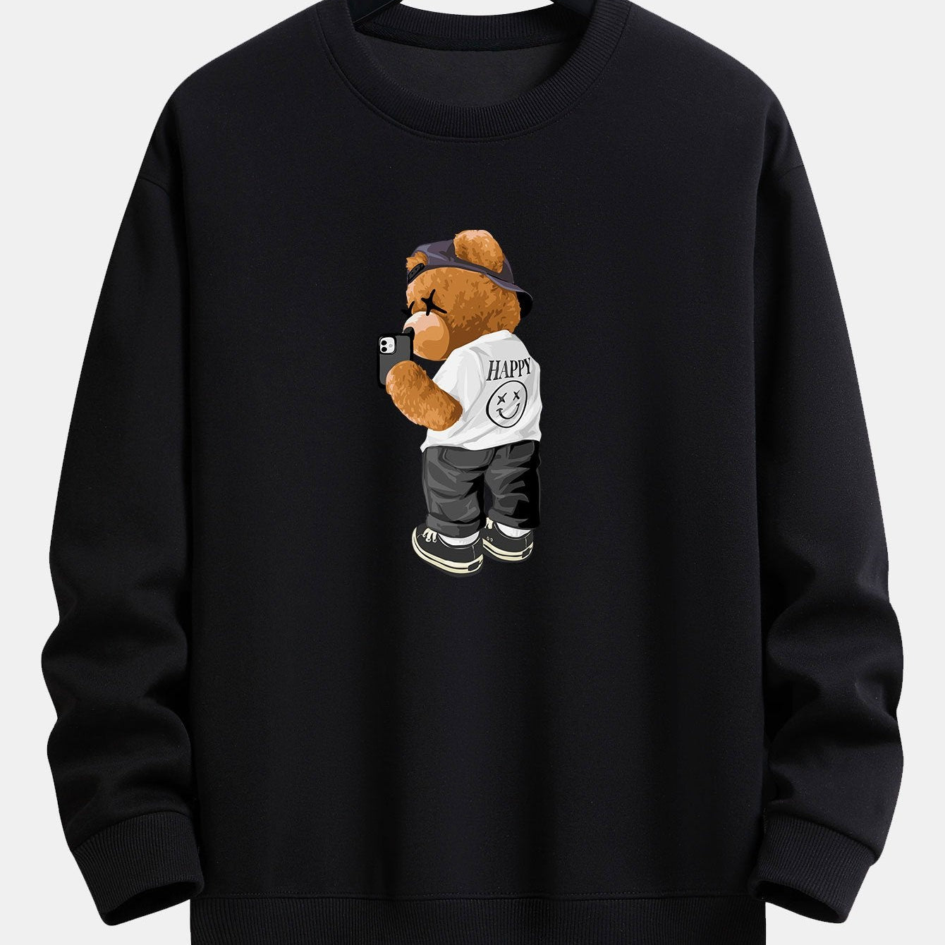Bram | Sweater met speelse beerprint en relaxte pasvorm