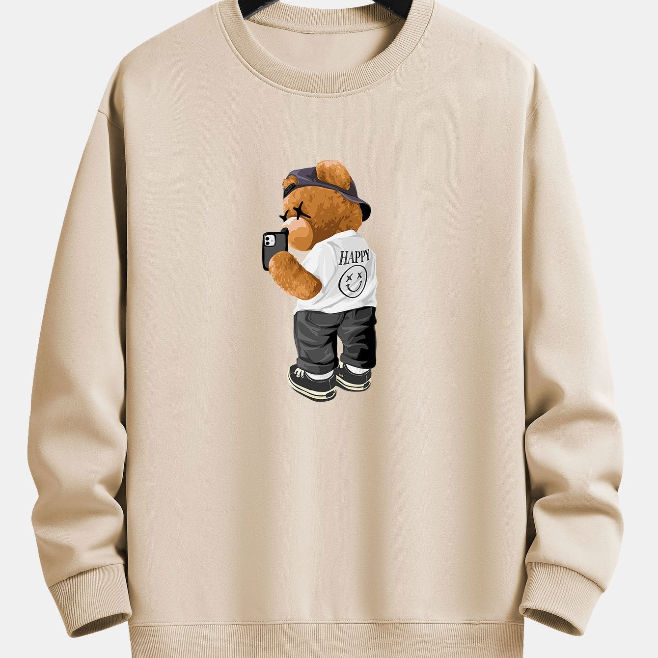 Bram | Sweater met speelse beerprint en relaxte pasvorm