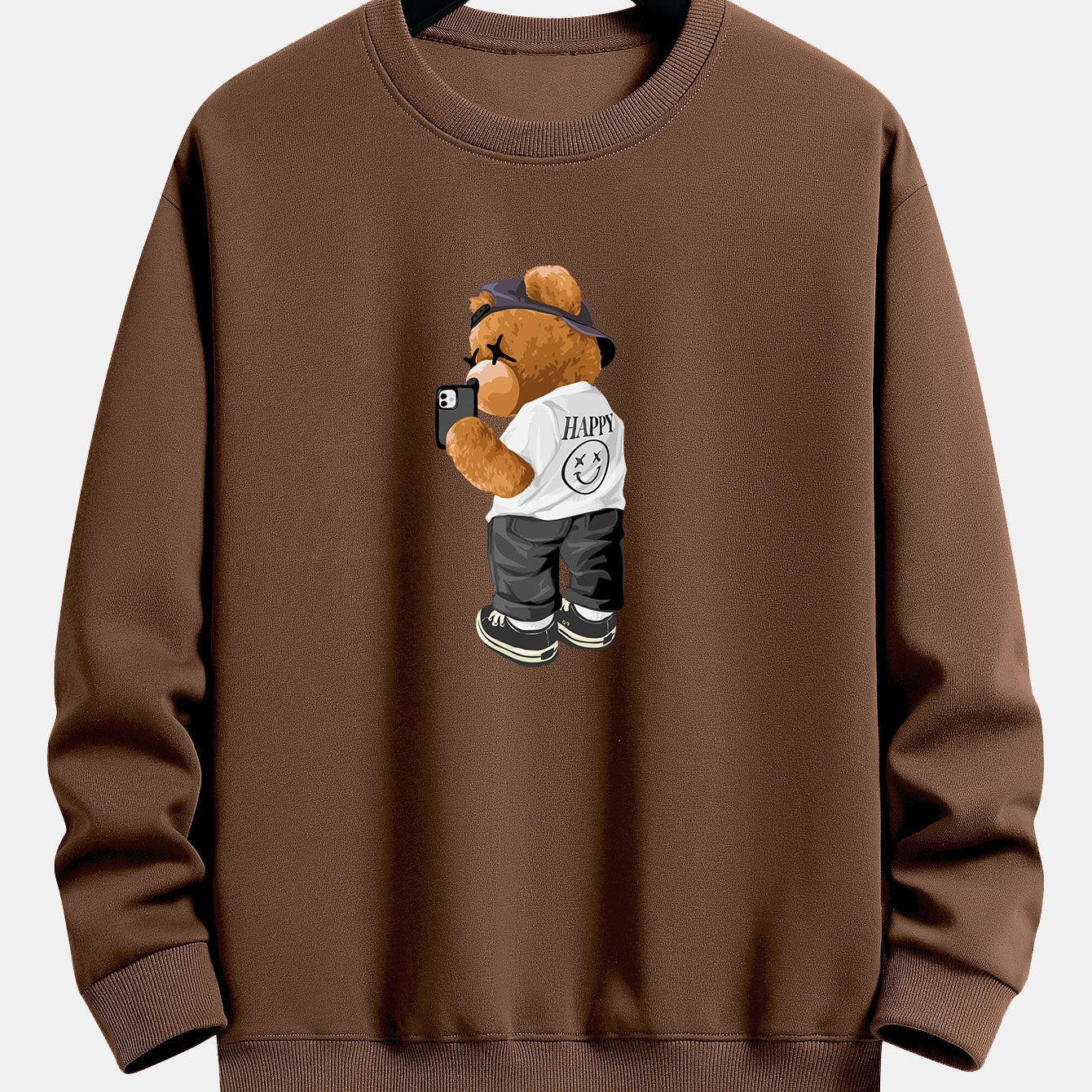 Bram | Sweater met speelse beerprint en relaxte pasvorm