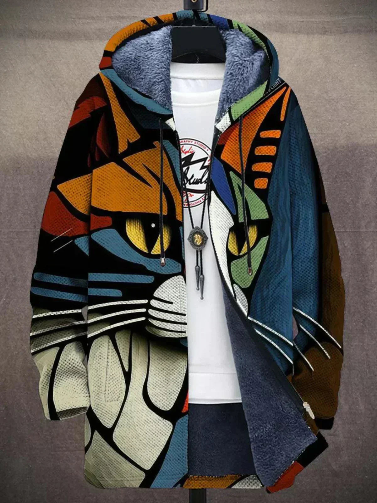 Judith | Warme Capuchoncardigan met Kunstprint