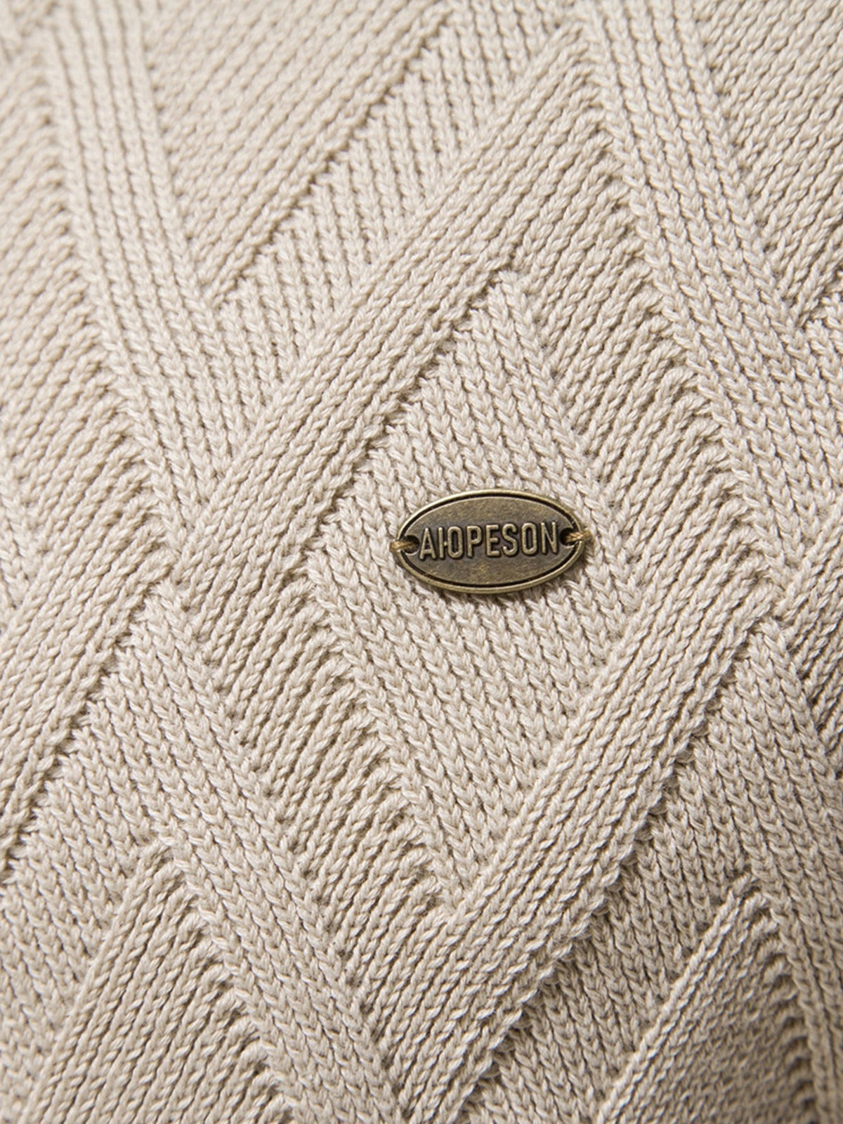 Cas | Jacquardtrui met geometrisch motief en ronde hals