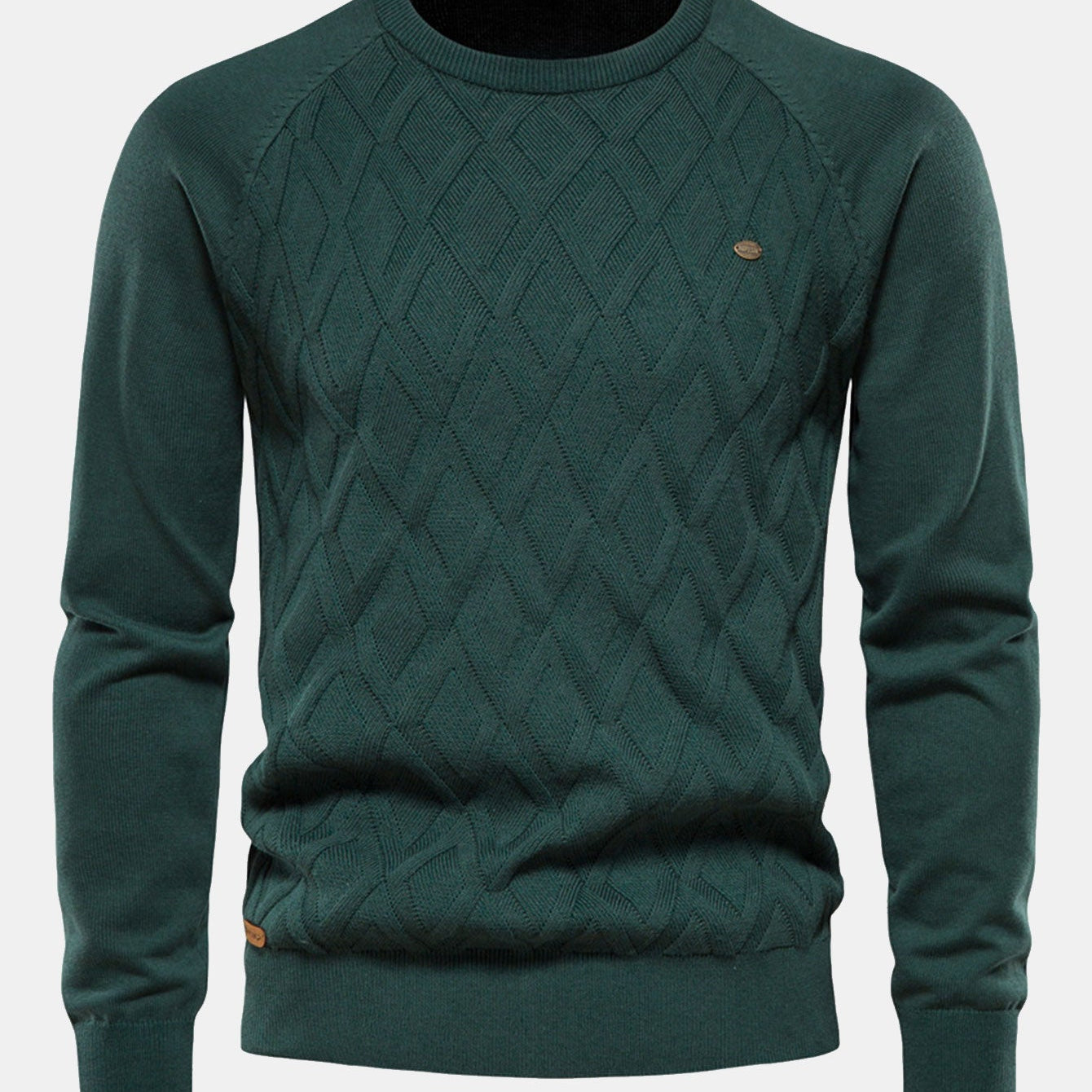 Cas | Jacquardtrui met geometrisch motief en ronde hals