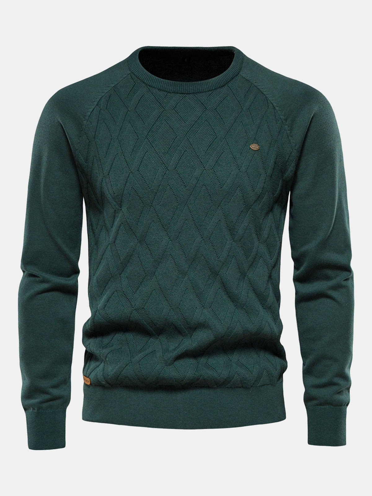 Cas | Jacquardtrui met geometrisch motief en ronde hals