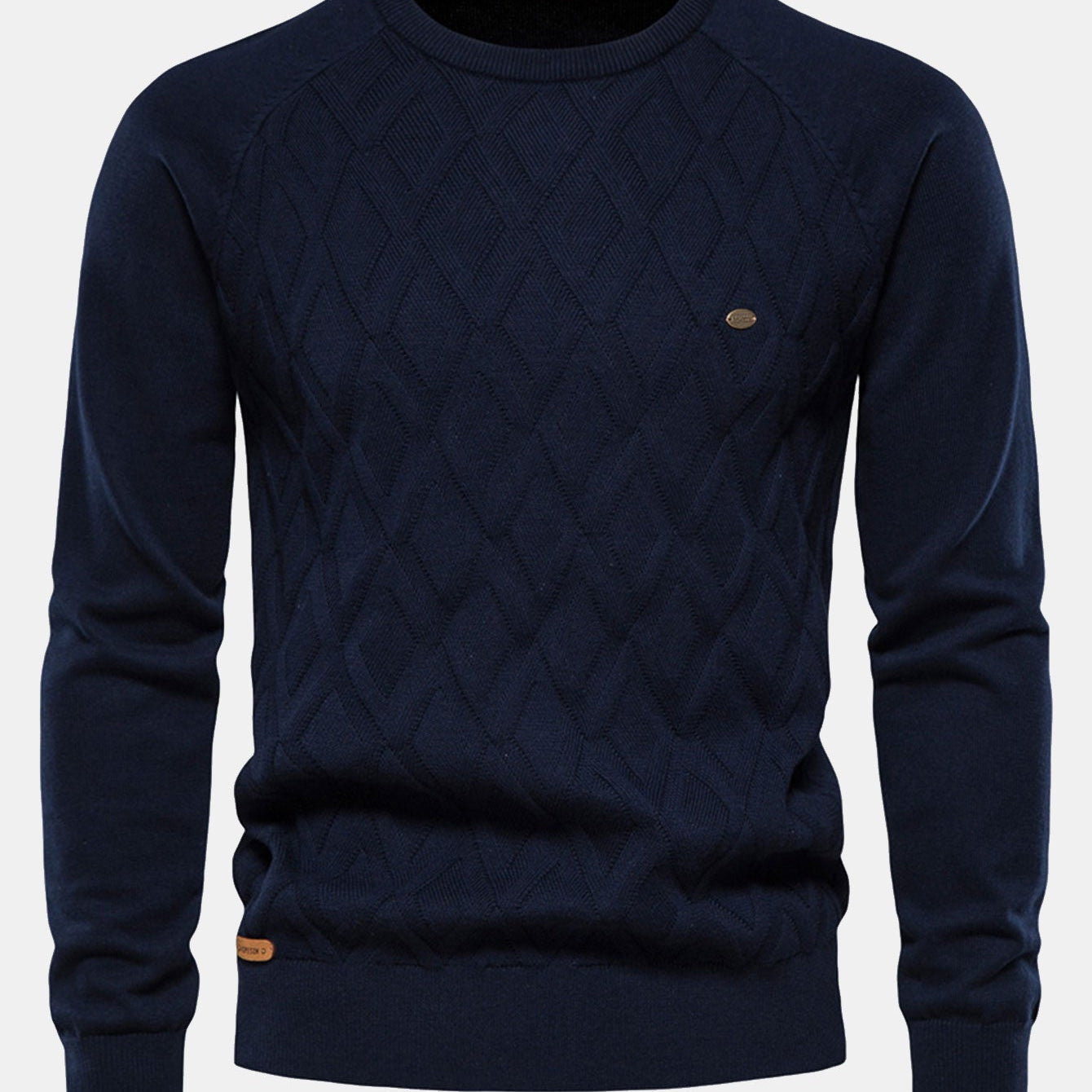Cas | Jacquardtrui met geometrisch motief en ronde hals