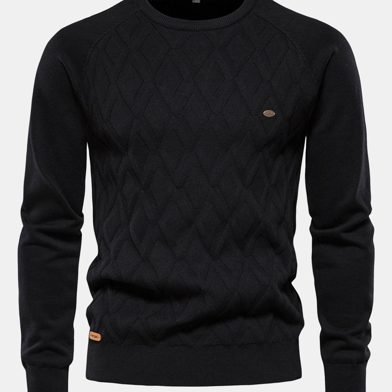 Cas | Jacquardtrui met geometrisch motief en ronde hals