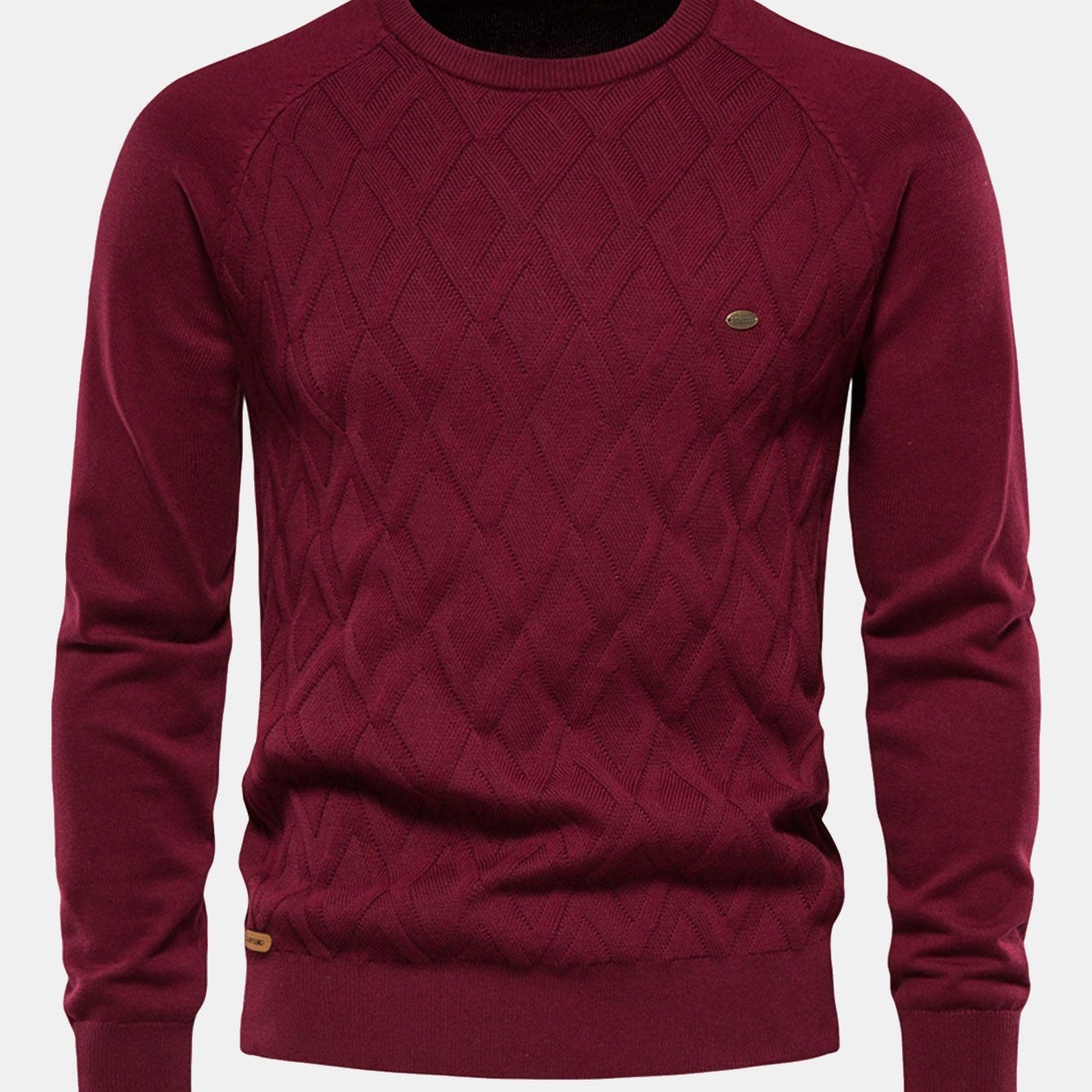 Cas | Jacquardtrui met geometrisch motief en ronde hals