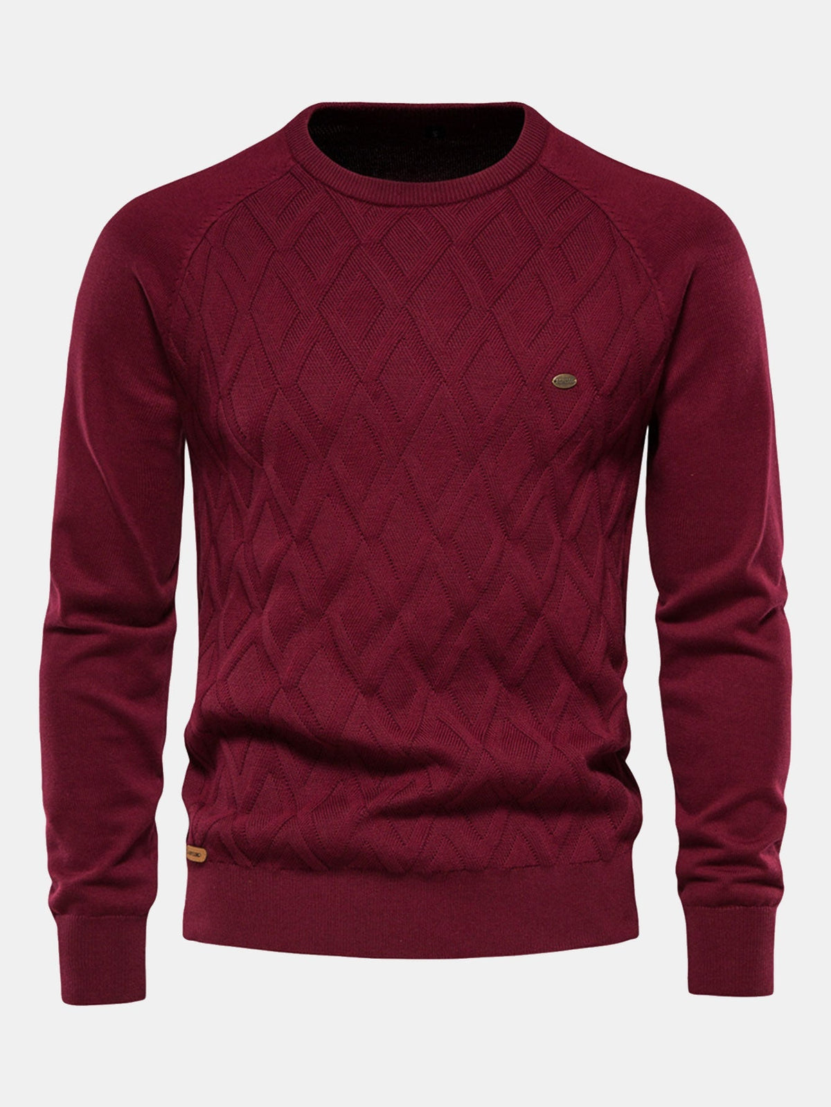 Cas | Jacquardtrui met geometrisch motief en ronde hals