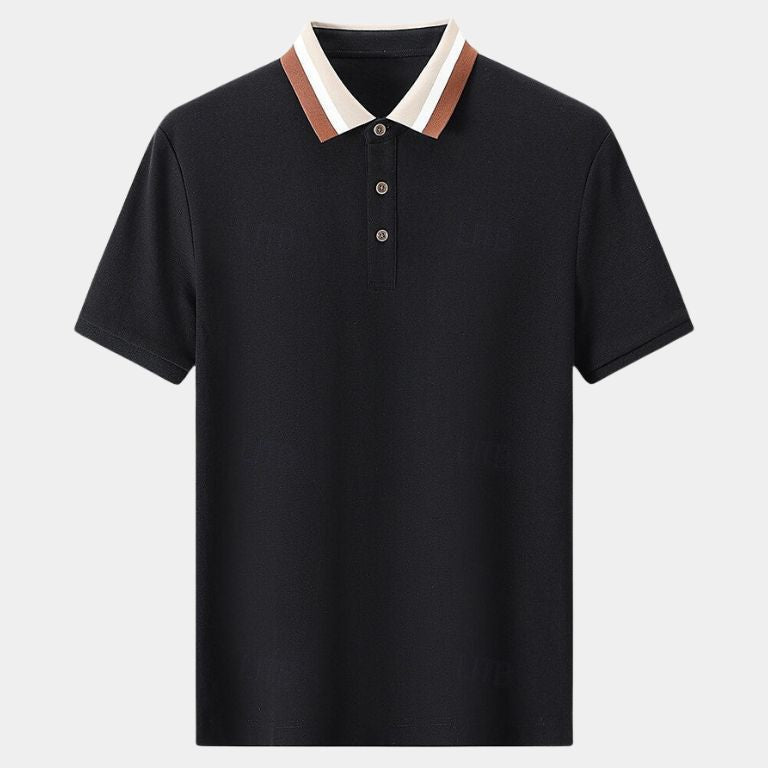Chiel | Lichtgrijze polo met contrastkraag