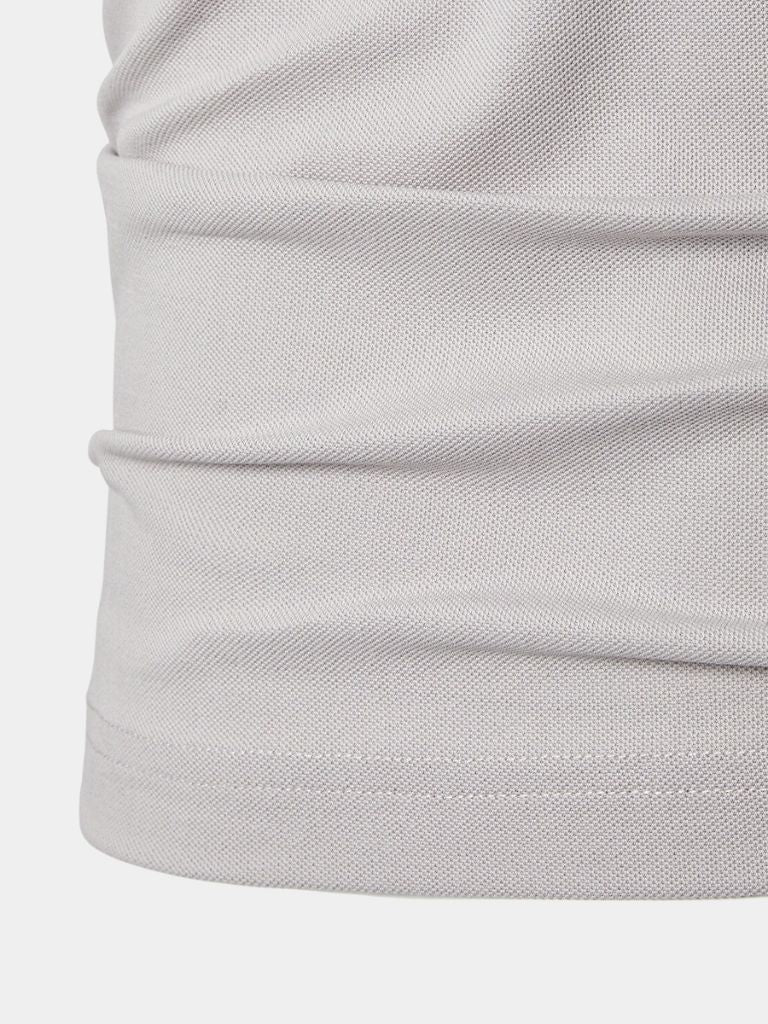 Chiel | Lichtgrijze polo met contrastkraag