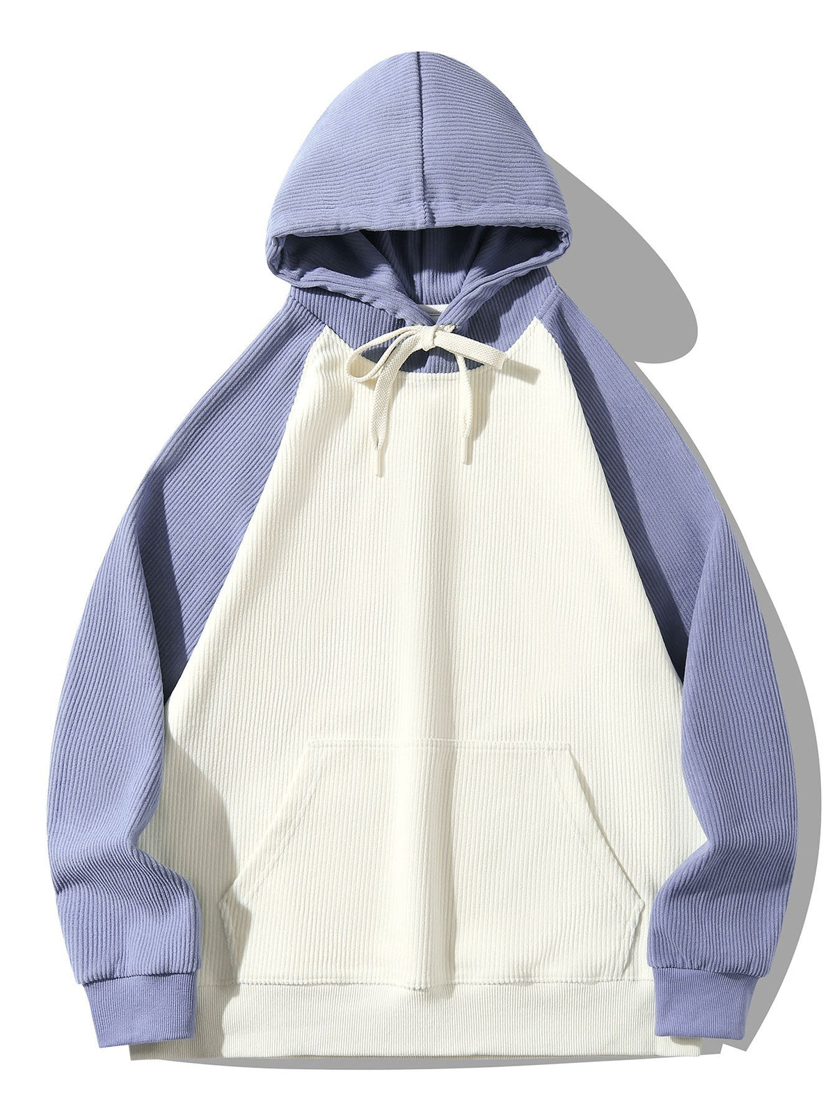 Coen | Hoodie met corduroypanelen en raglanmouwen