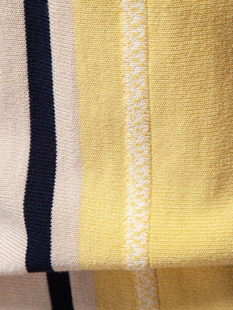 Corné | Beige polo met verticale retrostrepen