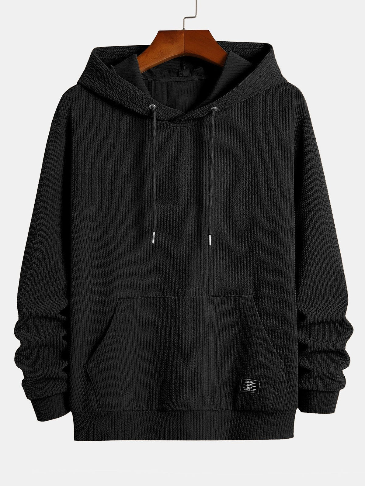 Cornelis | Basic hoodie met ribstructuur