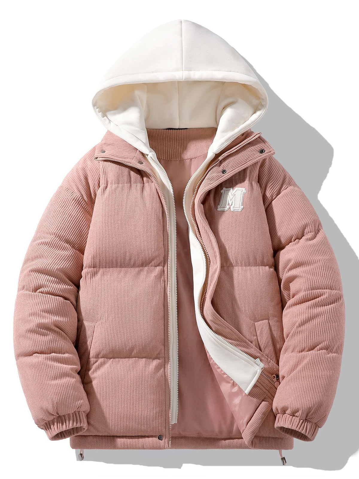 Cornelis | Corduroy puffer jas met capuchon