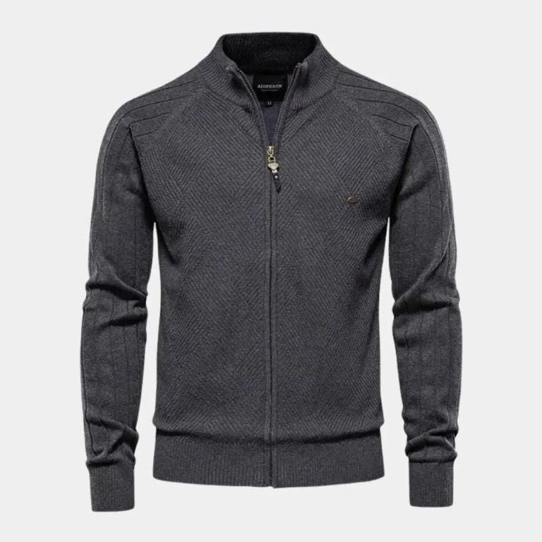 Hobbe | Beige gebreid vest met rits