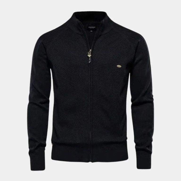 Hobbe | Beige gebreid vest met rits