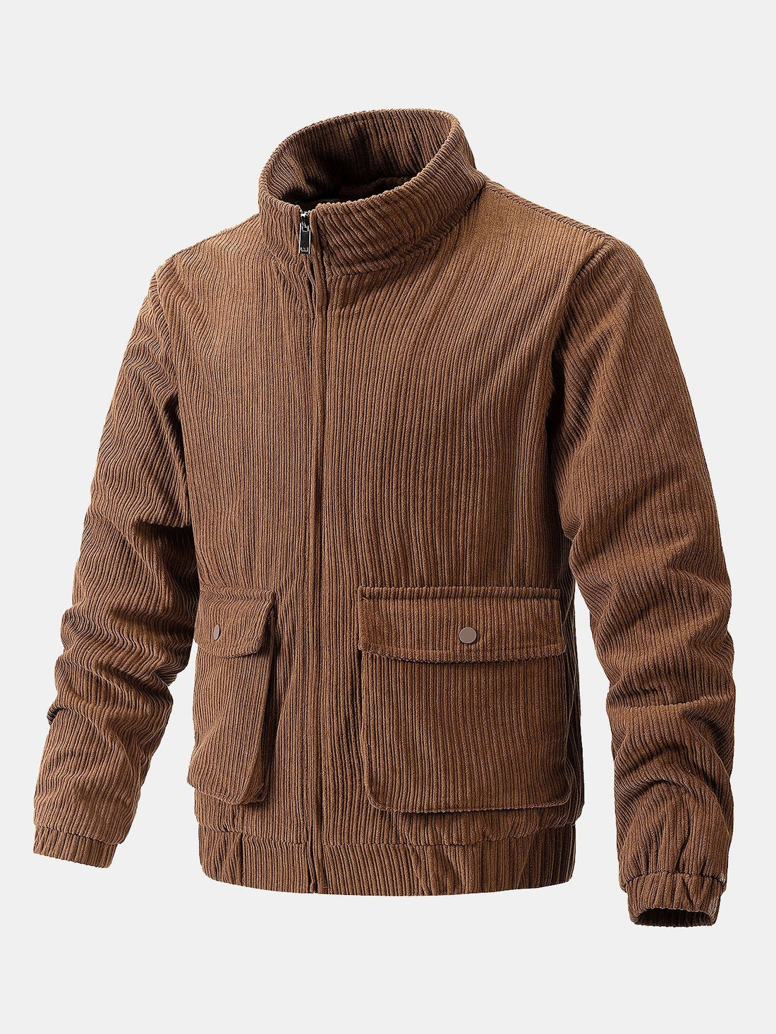 Dave | Corduroy jack met trechterkraag en rits