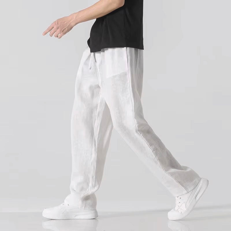 Jasper | Wijde linnen broek