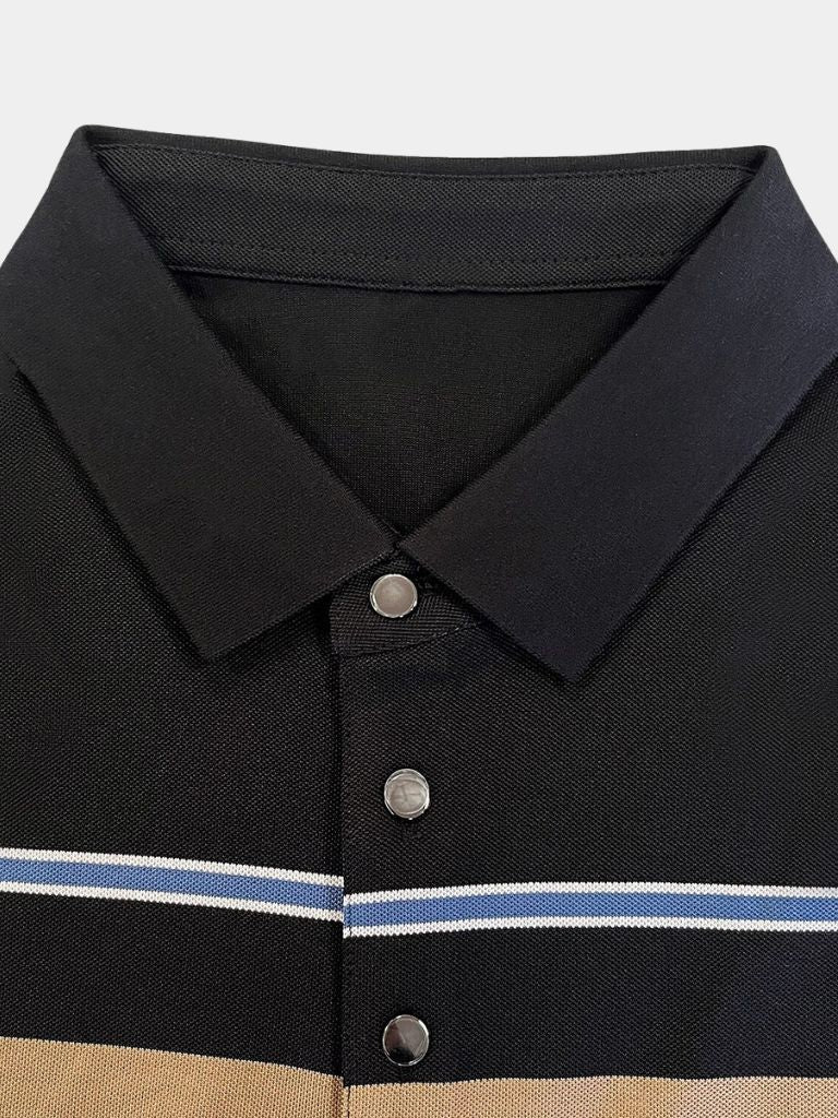 Diede | Witte polo met meerkleurige strepen