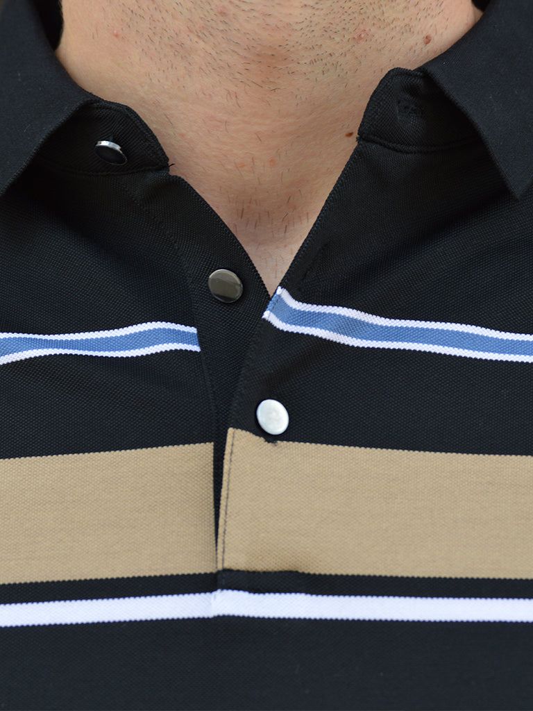 Diede | Witte polo met meerkleurige strepen