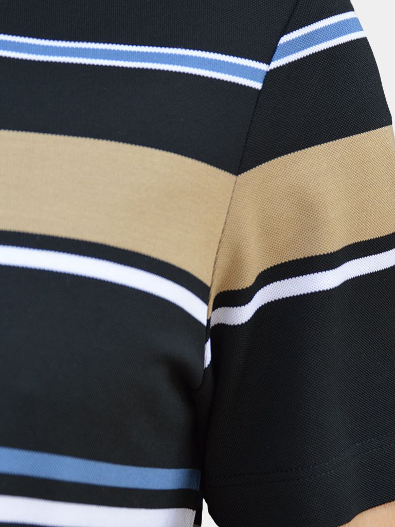 Diede | Witte polo met meerkleurige strepen