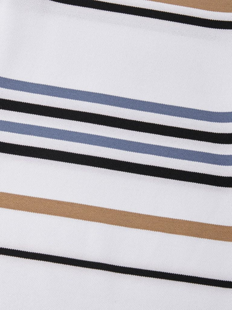 Diede | Witte polo met meerkleurige strepen