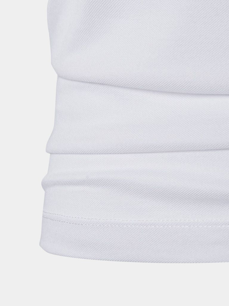 Diede | Witte polo met meerkleurige strepen