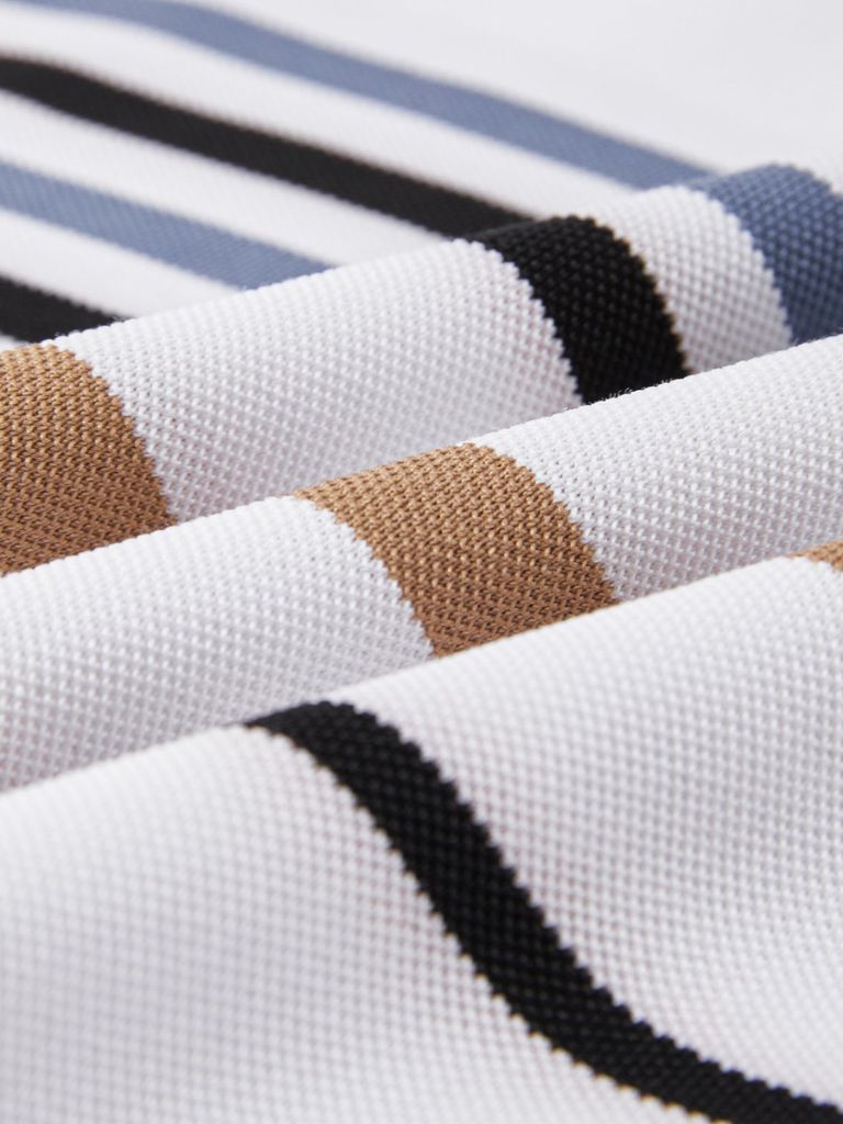 Diede | Witte polo met meerkleurige strepen