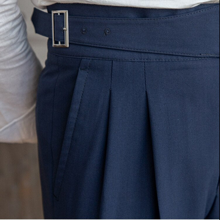 Hubert | Klassieke broek met hoge taille en gesp