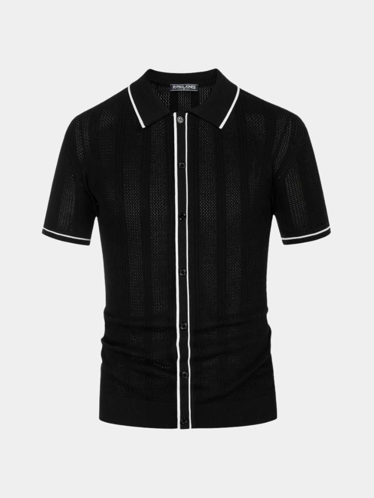 Elco | Crèmekleurige gebreide polo met rits