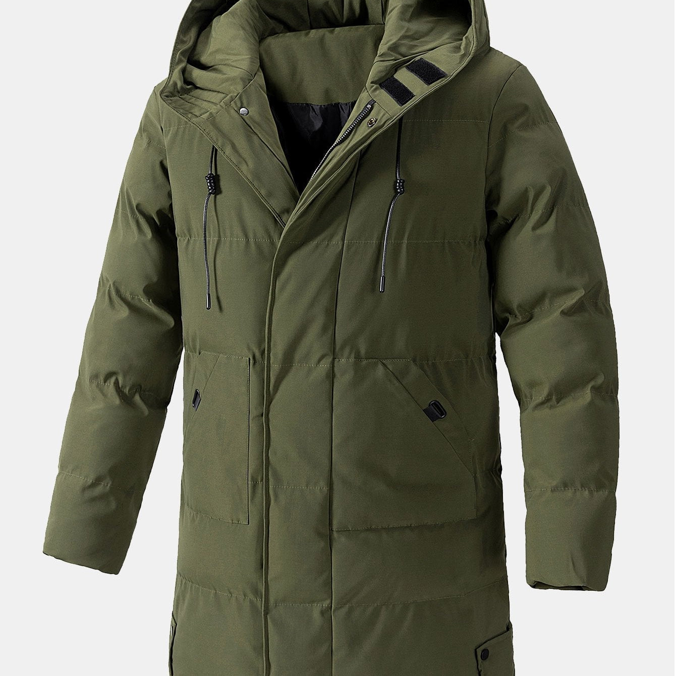 Erik | Verlengde puffer jas met capuchon