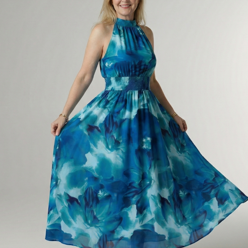 Esther | Maxi-jurk met batikprint in geel