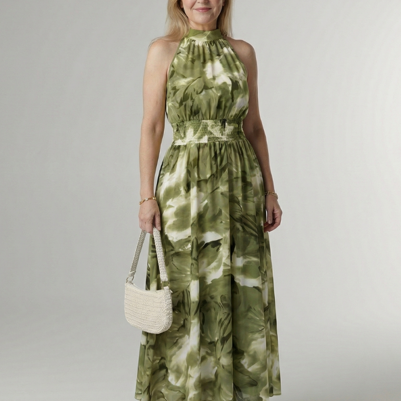 Esther | Maxi-jurk met batikprint in geel