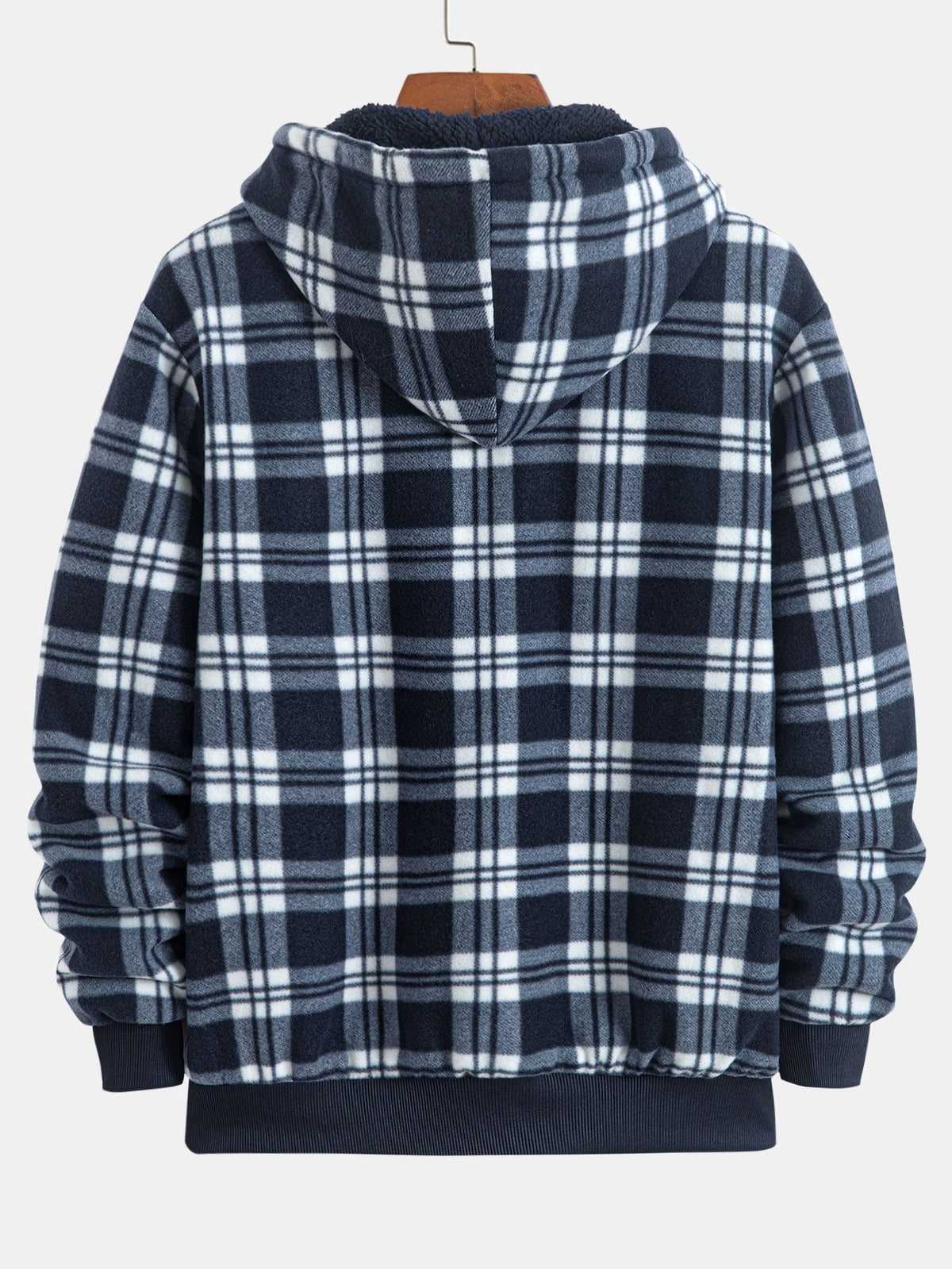 Evert | Geruite flanellen hoodie met teddyvoering