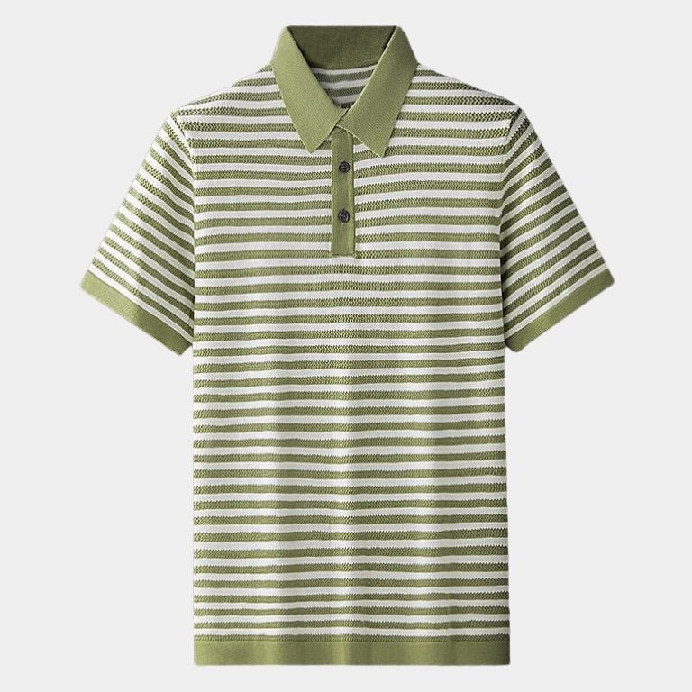 Ferry | Zwart-wit gestreepte polo