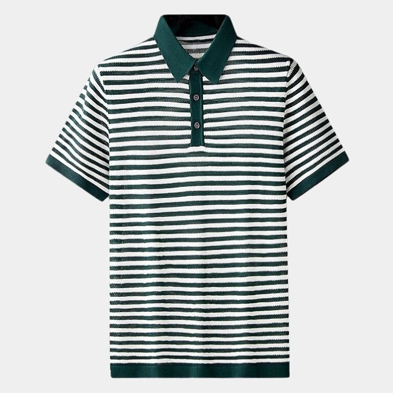 Ferry | Zwart-wit gestreepte polo