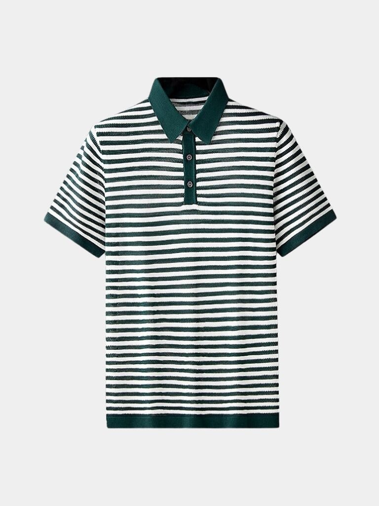 Ferry | Zwart-wit gestreepte polo