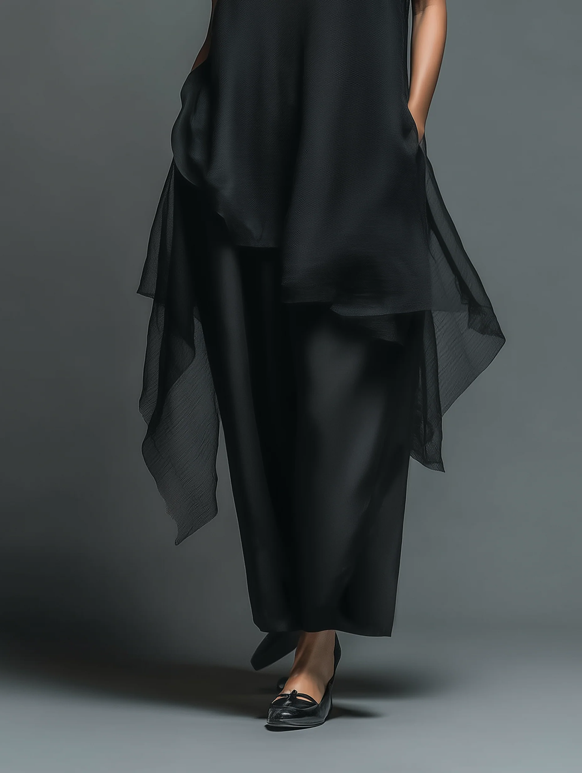 Fien | Maxi slipdress met doorschijnende chiffon laag