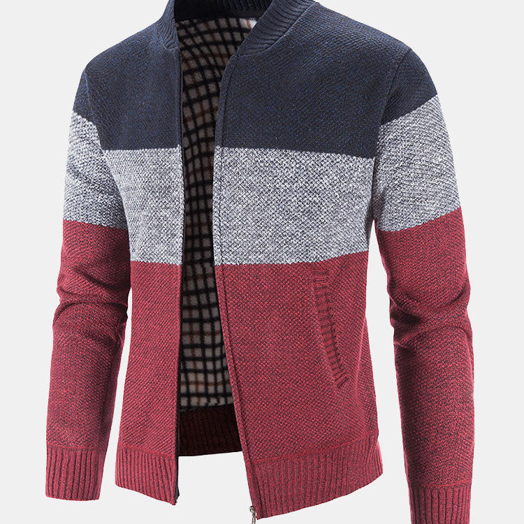 Finn | Gebreid vest met baseballkraag en rits