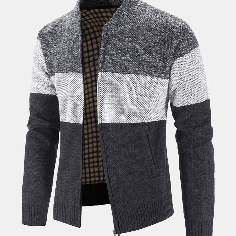 Finn | Gebreid vest met baseballkraag en rits