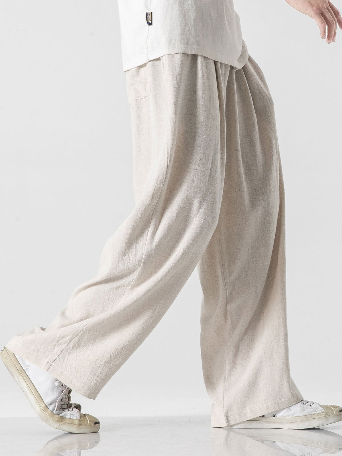 Floris | Linnen katoenen broek wide leg