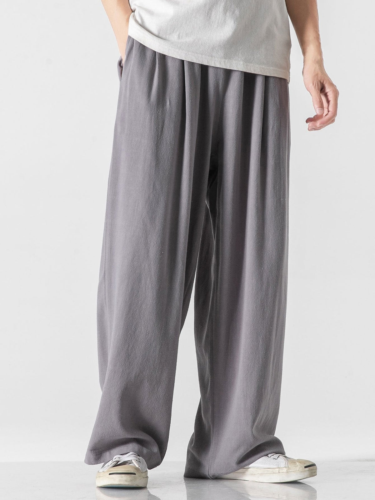 Floris | Linnen katoenen broek wide leg