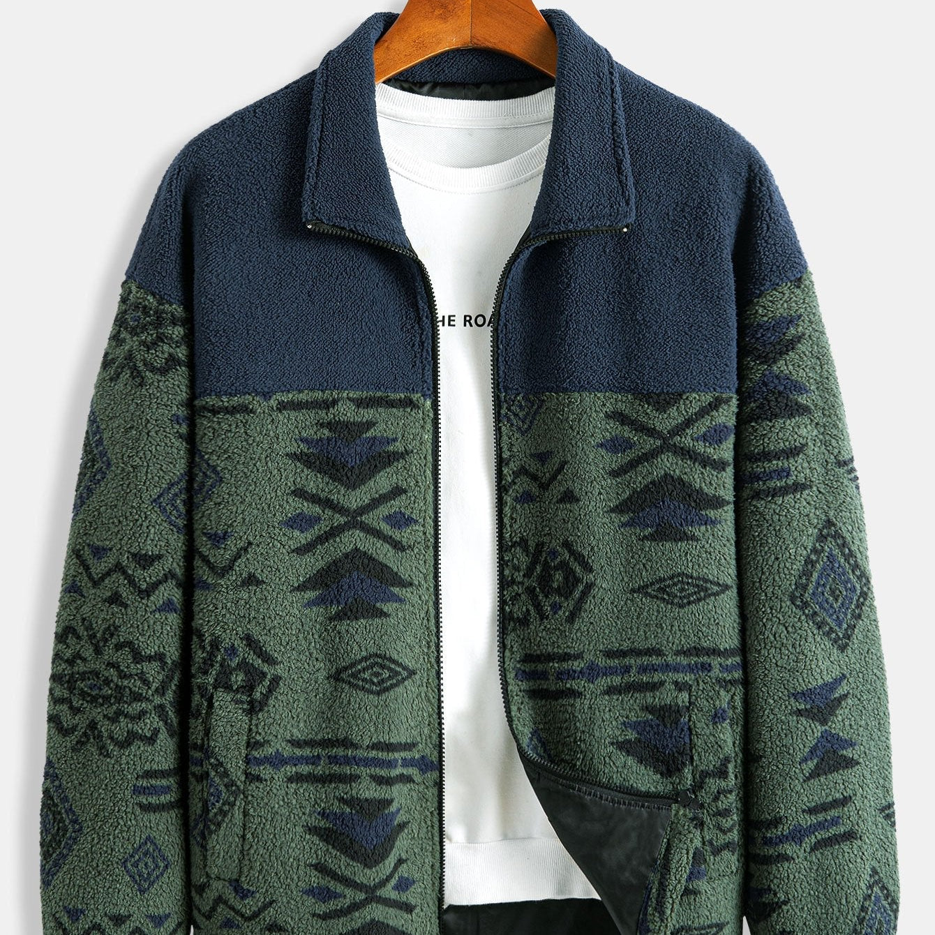 Floris | Teddyfleece jas met Azteekse print