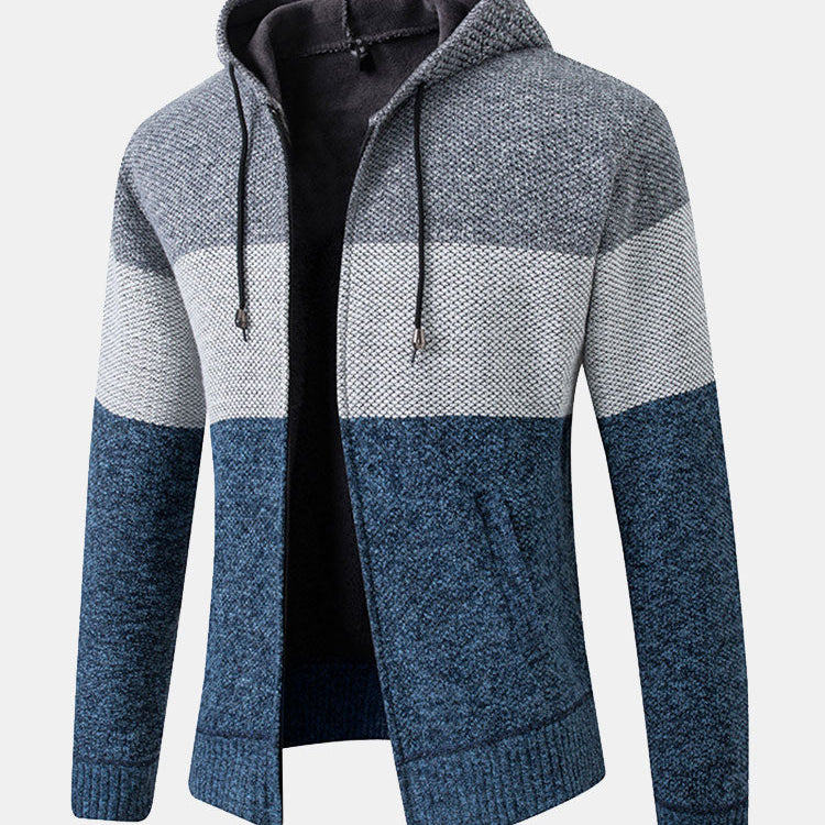 Floris | Trui met capuchon en kleurvlakken