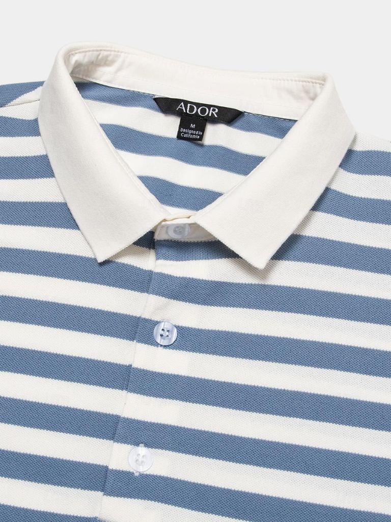 Fokko | Blauwe gestreepte polo