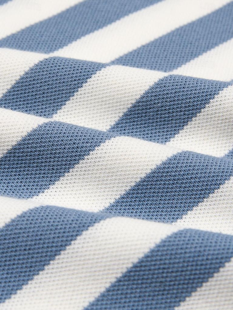 Fokko | Blauwe gestreepte polo