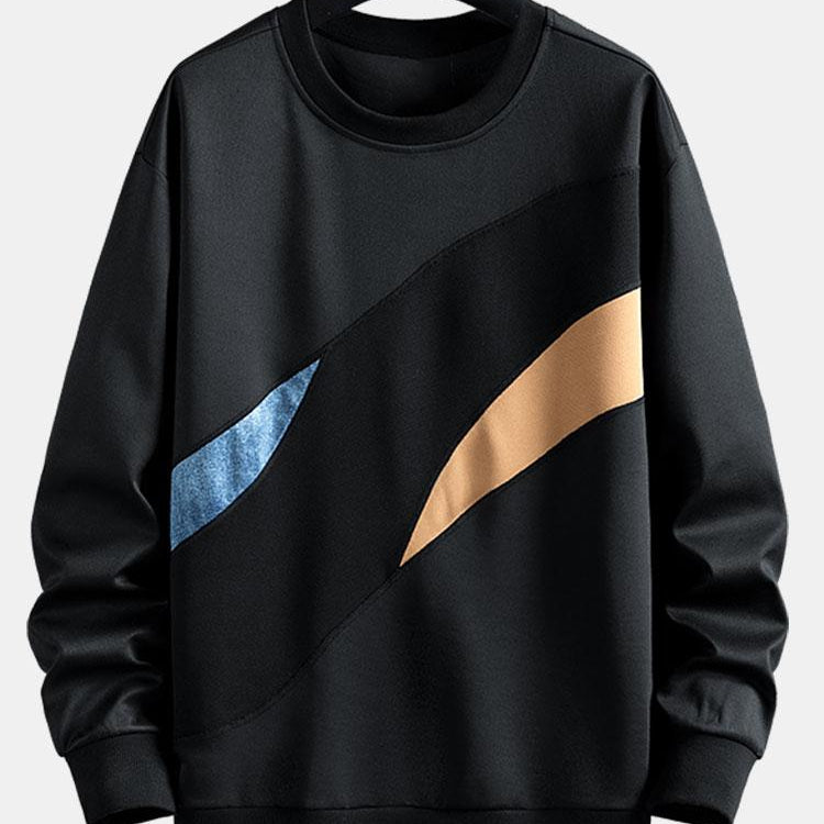 Freek | Sweater met kleurvlakken en ronde hals