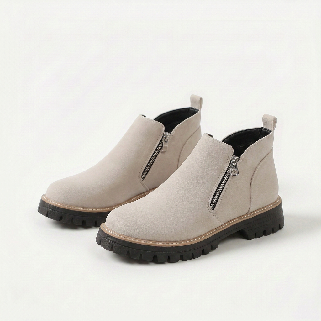 Frida | Plateau-Enkellaars met Dikke Zool – Stabiel en comfortabel voor herfst en winter