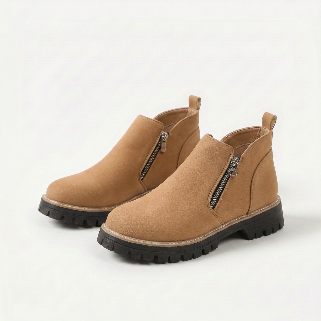 Frida | Plateau-Enkellaars met Dikke Zool – Stabiel en comfortabel voor herfst en winter