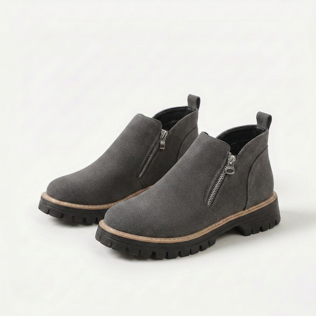 Frida | Plateau-Enkellaars met Dikke Zool – Stabiel en comfortabel voor herfst en winter