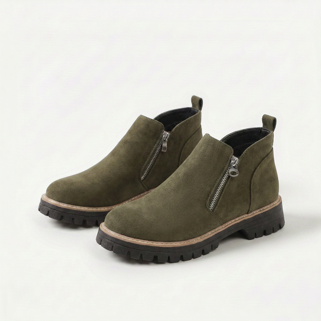 Frida | Plateau-Enkellaars met Dikke Zool – Stabiel en comfortabel voor herfst en winter